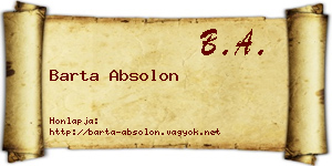 Barta Absolon névjegykártya